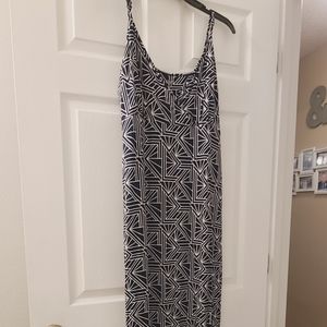 Blue and white maxi dress